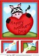 8 x 8 Debra Zebra's Mothers Day Heart Scalloped Topper