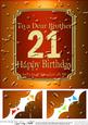 8 x 8 21st Birthday Brother Beer Label Scalloped Corner