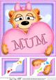 8 x 8 Mia Meerkat's Heart for Mum Scalloped Topper
