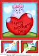 8 x 8 Hilda Hippo's Mothers Day Heart Scalloped Topper
