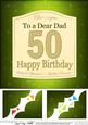 8 x 8 50th Birthday Dad Champagne Label Scalloped Corner Top