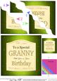 Birthday Granny Champers Label Wavy Corner