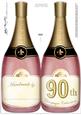 Large Dl 90th Champagne Bottle Shaped Card