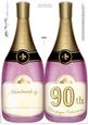 Large Dl 90th Champagne Bottle Shaped Card