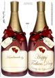 Large Dl Fathers Day Champagne Bottle Shaped Card