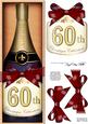 Large Dl 60th Champers in a Box Quick Card 3D Decoupage