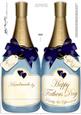 Large Dl Fathers Day Champagne Bottle Shaped Card