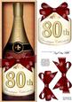 Large Dl 80th Champers in a Box Quick Card 3D Decoupage
