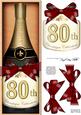 Large Dl 80th Champers in a Box Quick Card 3D Decoupage