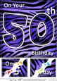 8 x 8 Fun Zebra Striped 50th Birthday Scalloped Topper