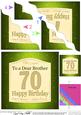 70th Birthday Brother Champagne Label Wavy Corner