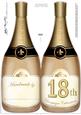 Large Dl 18th Champagne Bottle Shaped Card