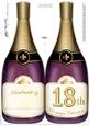 Large Dl 18th Champagne Bottle Shaped Card