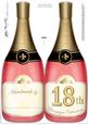 Large Dl 18th Champagne Bottle Shaped Card