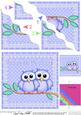 Twins 1st Birthday Owls Wavy Corner Stacker
