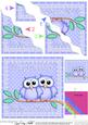 Special Twins Birthday Owls Wavy Corner Stacker