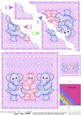 Triplets 2nd Birthday Elephants Wavy Corner Stacker