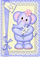 A4 Lola Elephant's Flowers Card Topper