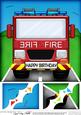 8 x 8 Fire Engine Scalloped Corner Topper