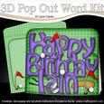 3D Happy Birthday Iain with Golf Pop Out Word Card Kit