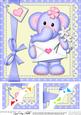 8 x 8 Lola Elephant's Letter Scalloped Corner Topper
