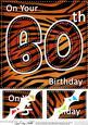 8 x 8 Fun Zebra Striped 60th Birthday Scalloped Topper
