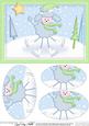 A5 Cute Christmas Poodle Dog Oval Pyramage Topper