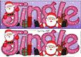 Large Dl Xmas Jingle with Santa Quick Card with 3D Decoupage