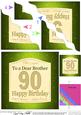 90th Birthday Brother Champagne Label Wavy Corner