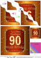 90th Birthday Husband Champagne Label Wavy Corner Stacker