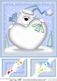 8 x 8 Ben Polar Bear Xmas Love Scalloped Corner Topper