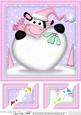 8 x 8 Milly Moo Cow Xmas Love Scalloped Corner Topper