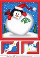 8 x 8 Penguin Xmas Love Scalloped Corner Topper