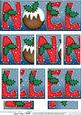 Christmas Xmas Noel with Puddings Dl Side Stacker Topper