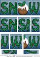 Christmas Xmas Snow with Puddings Dl Side Stacker Topper