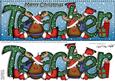 Large Dl Xmas Teacher with Rudolph Quick Card N Decoupage