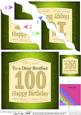 100th Birthday Brother Champagne Label Wavy Corner