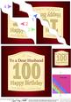 100th Birthday Husband Wine Label Wavy Corner Side Stacker