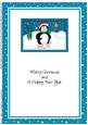A5 Xmas Skating Penguin Matching Insert
