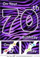 8 x 8 Fun Zebra Striped 70th Birthday Scalloped Topper