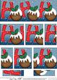 Christmas Xmas Ho Ho Ho with Puddings Dl Side Stacker Topper