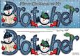 Large Dl Xmas Brother with Snowmen Quick Card 3D Decoupage
