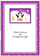 A5 Xmas Sledging Penguin Matching Insert