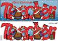 Large Dl Xmas Teacher with Rudolph Quick Card N Decoupage