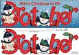 Large Dl Xmas Brother with Snowmen Quick Card 3D Decoupage