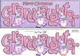 Large Dl Xmas Granddaughter with Penguins Quick Card 3D