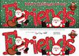 Large Dl Xmas Friends with Santa Quick Card 3D Decoupage