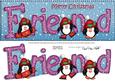 Large Dl Xmas Friend with Penguins Quick Card 3D Decoupage