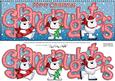 Large Dl Xmas Granddaughters with Polar Bears Quick Card 3D