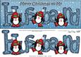 Large Dl Xmas Husband with Penguins Quick Card 3D Decoupage